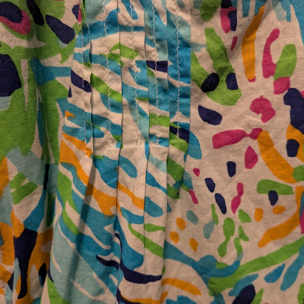 Lilly Pulitzer Tunic Embroidery Beaded Pintucking  XL 3/4 Sleeve - Picture 3 of 10